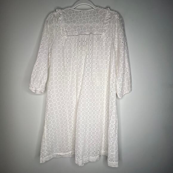 Anthropologie White Eyelet Thames Mini Dress Size 8 - Picture 4 of 7